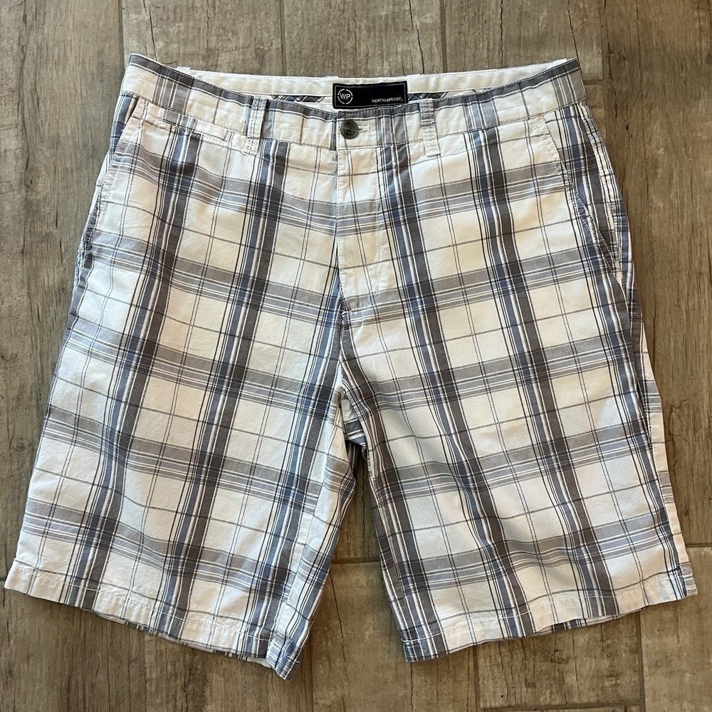 Weatherproof Plaid Shorts Mens Casual‎ Flat Front Golf Shorts